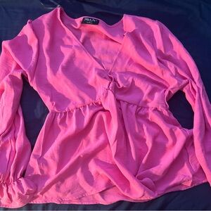 Elegant Pink V-Neck Blouse